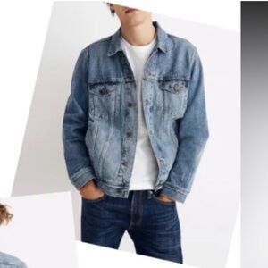 Madewell Men's Classic Jean Jacket Denim Rivoli Wash Coat Sz medium Trucker